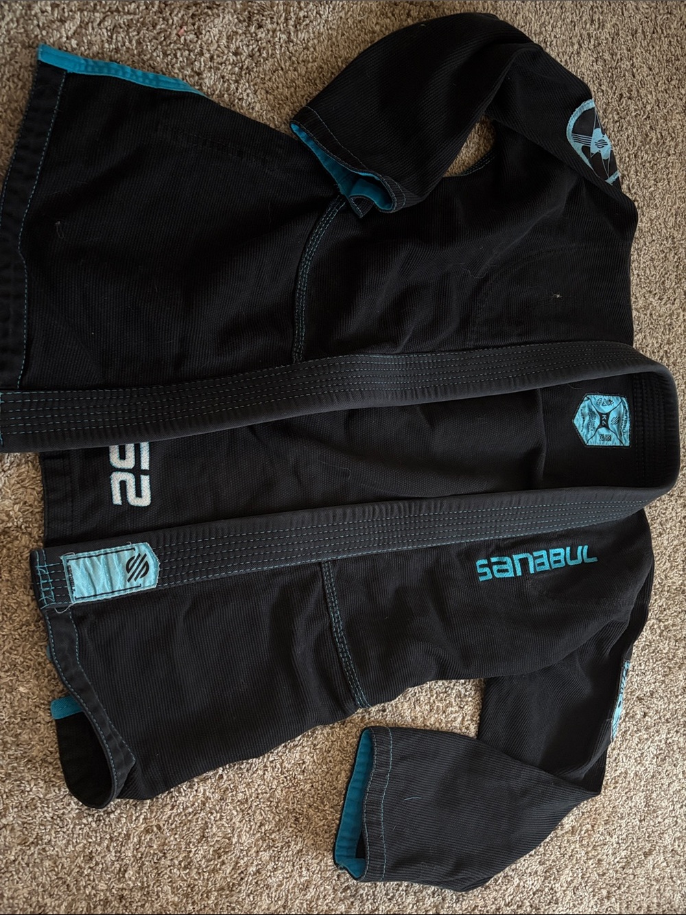 Sanabul Kids Black & Teal Jiu-Jitsu Gi Jacket